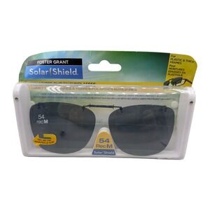 Foster Grant Solar Shield Polarized Clip On Sunglasses 54 Rec M Gray Lenses NEW